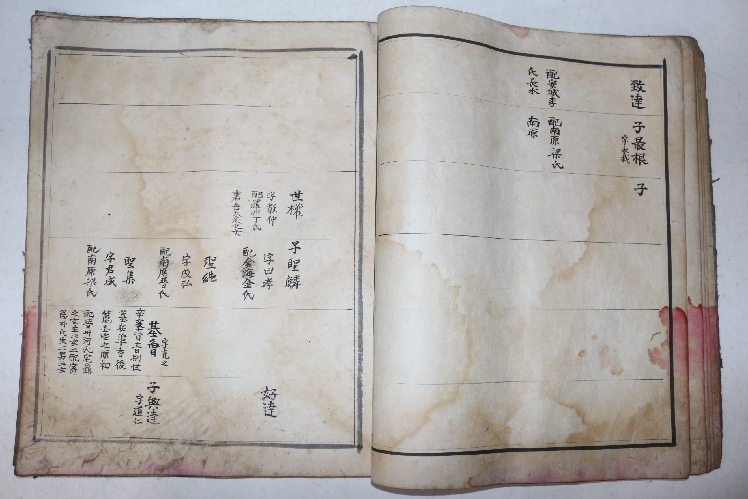 1774년 용양위부호군(行龍驤衛副護軍) 박필의(朴必懿) 친필본 밀양박씨가보(密陽朴氏家譜) 1책완질