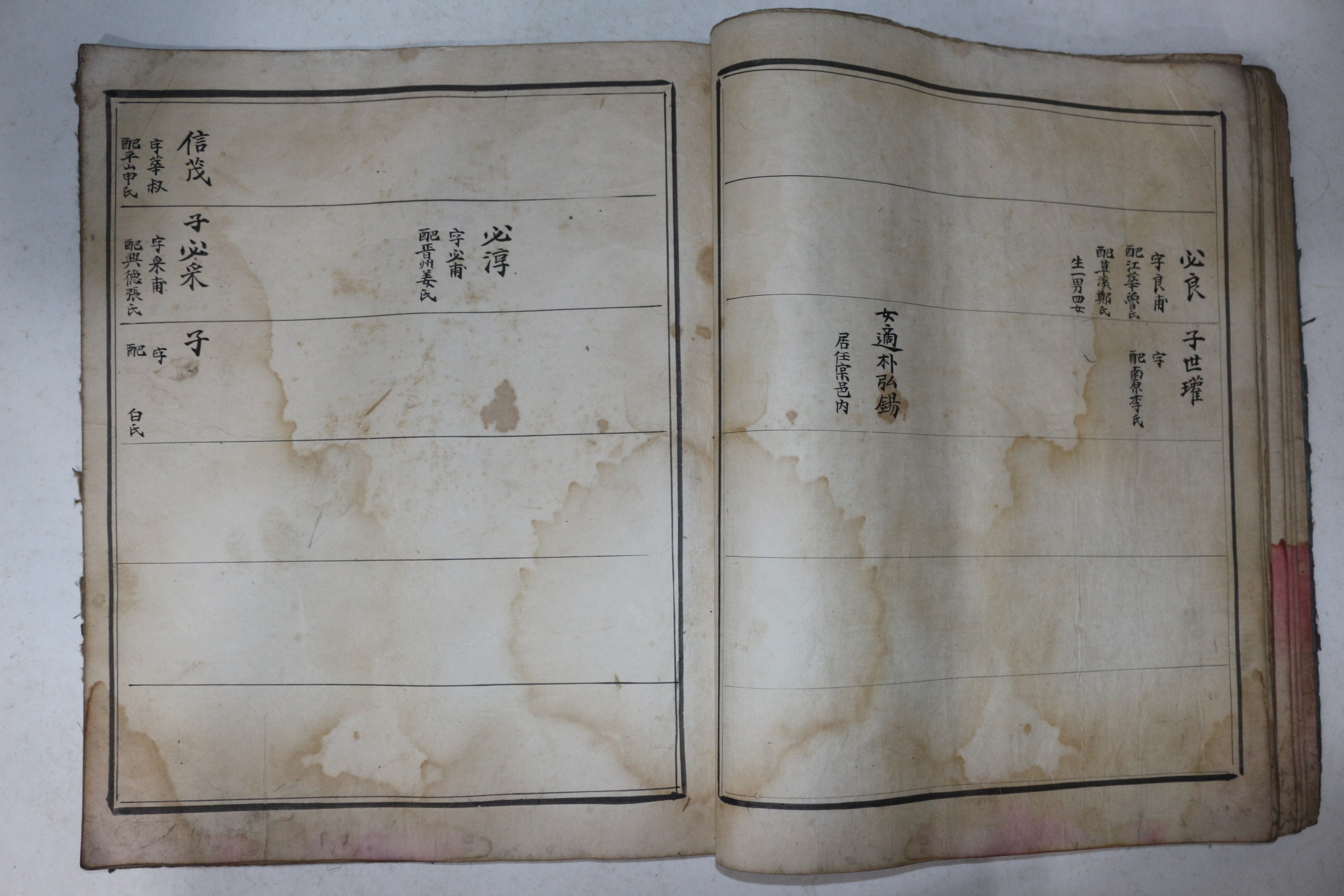 1774년 용양위부호군(行龍驤衛副護軍) 박필의(朴必懿) 친필본 밀양박씨가보(密陽朴氏家譜) 1책완질