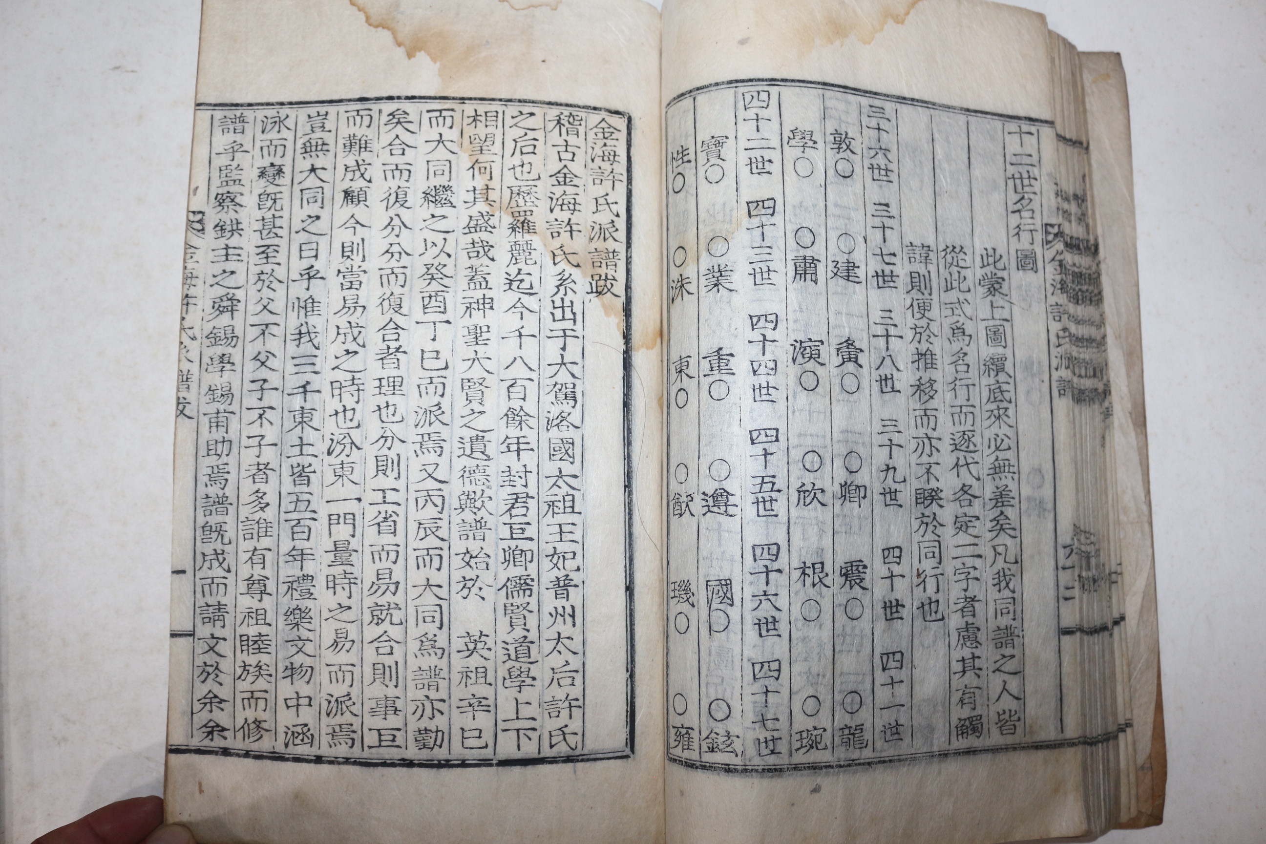 목활자본 김해허씨파보(金海許氏派譜) 2책완질