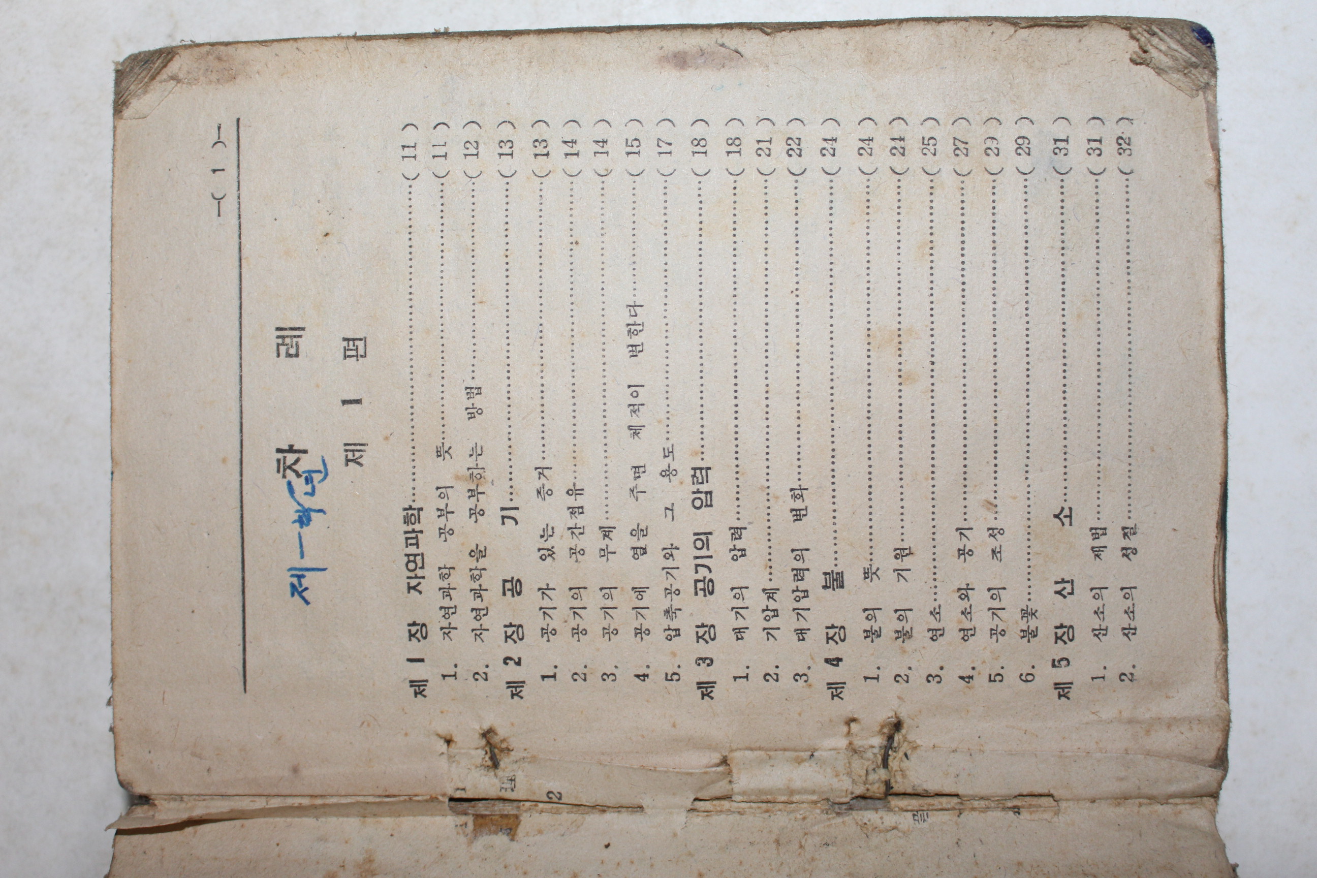 1950년대 중학생 물상