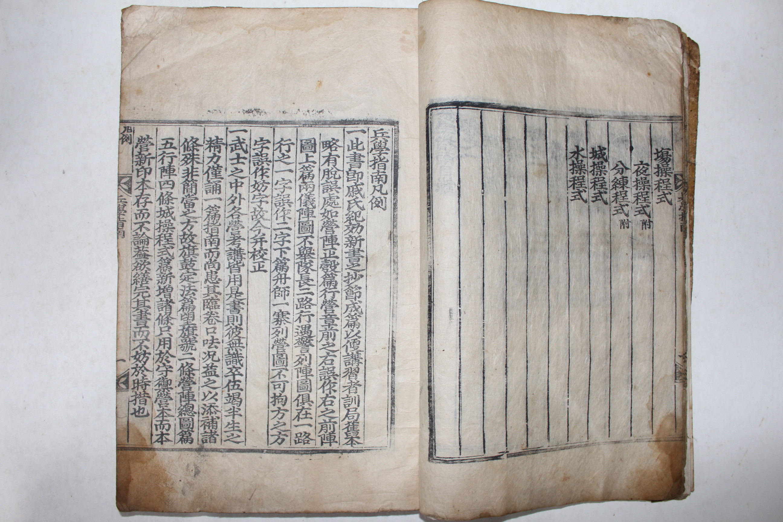 1798년 극희귀판본인 진주 장영정본 촉성모판(矗城摹板) 병학지남(兵學指南) 1책완질