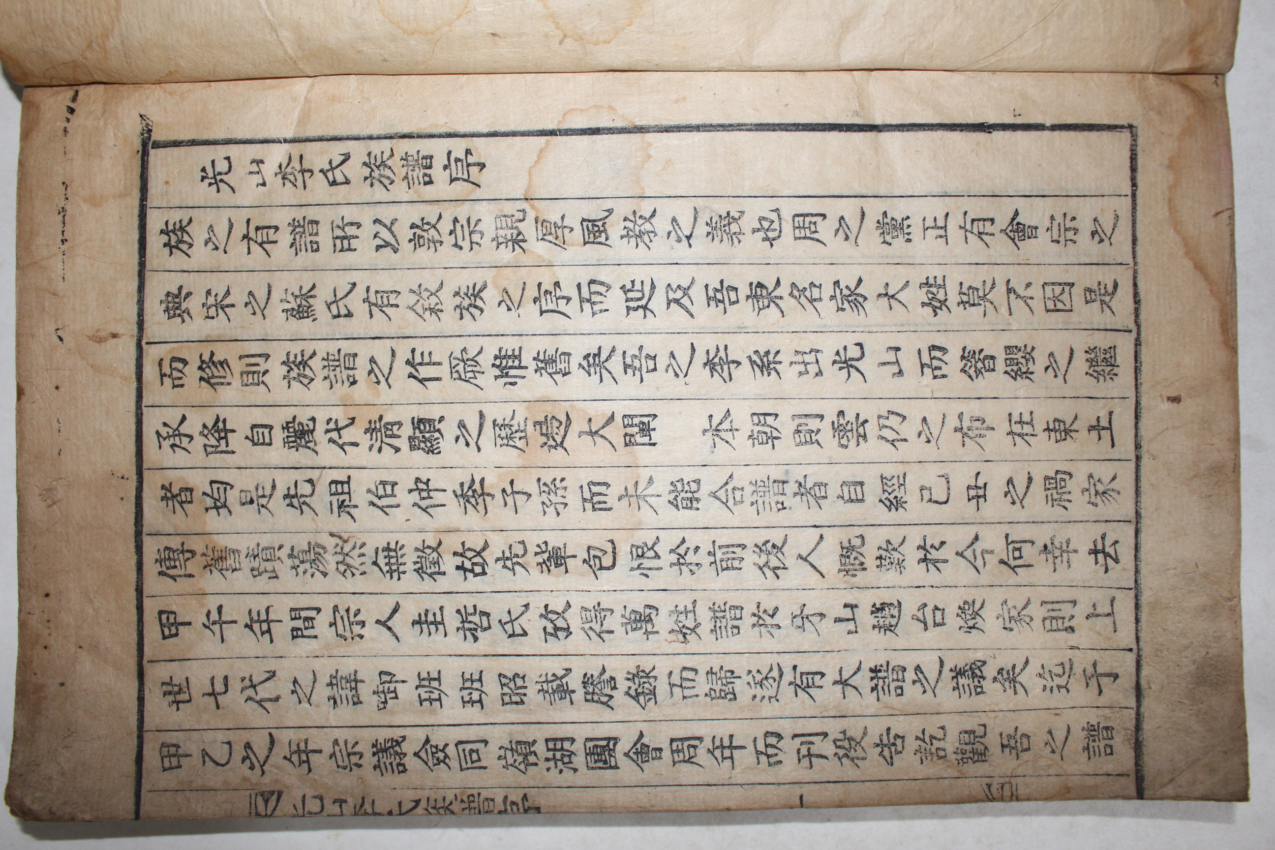 1856년 목활자본 광주 증심사간행 광산이씨족보(光山李氏族譜) 7권7책완질