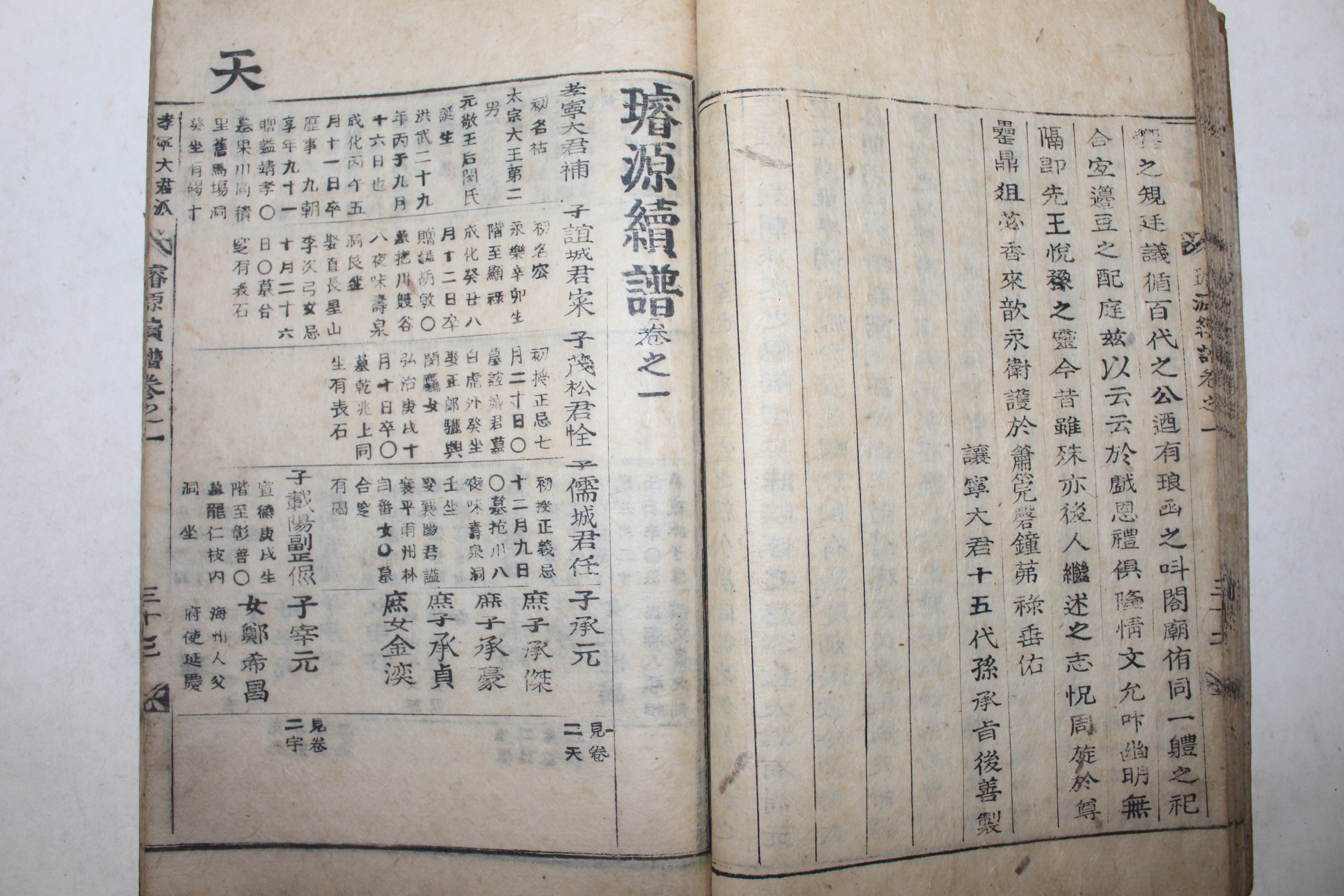 활자본 선원속보(璿源續譜) 효령대군파(孝寧大君派) 35책완질